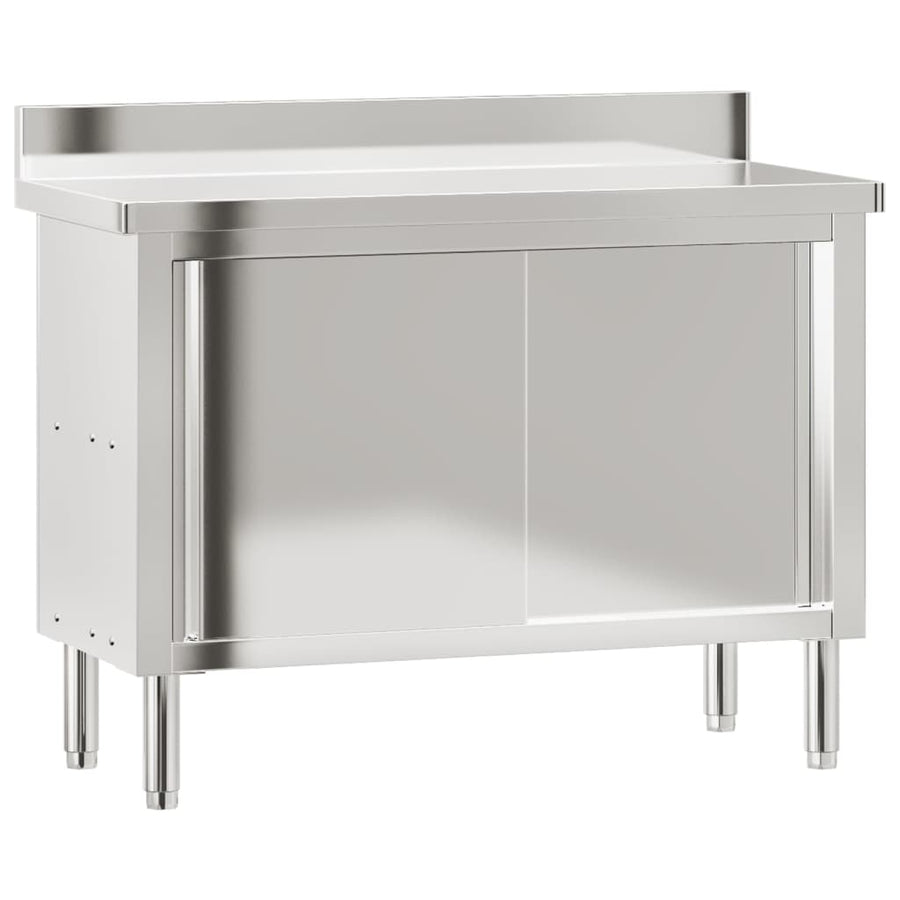 Keukenwerktafel Met Schuifdeuren Roestvrijstaal