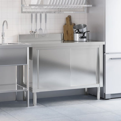 Keukenwerktafel Met Schuifdeuren Roestvrijstaal