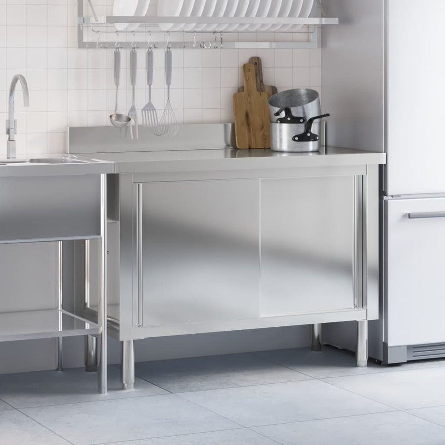 Keukenwerktafel Met Schuifdeuren Roestvrijstaal
