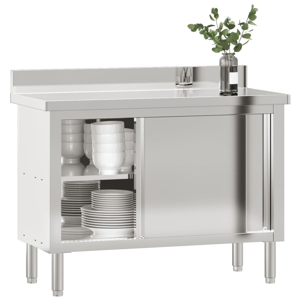Keukenwerktafel Met Schuifdeuren Roestvrijstaal