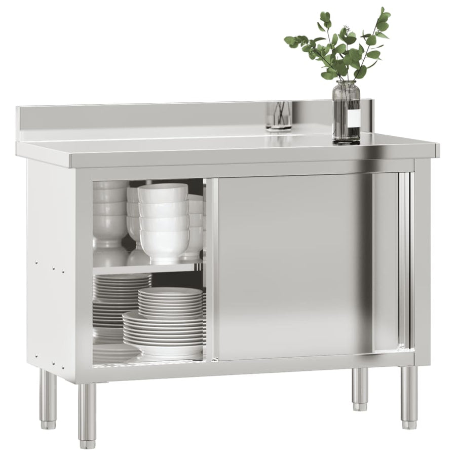Keukenwerktafel Met Schuifdeuren Roestvrijstaal