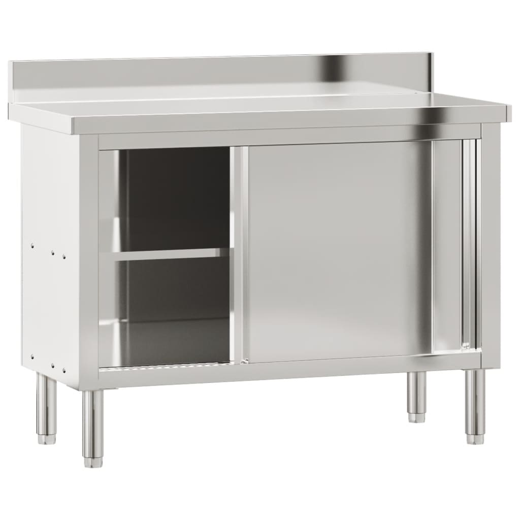Keukenwerktafel Met Schuifdeuren Roestvrijstaal