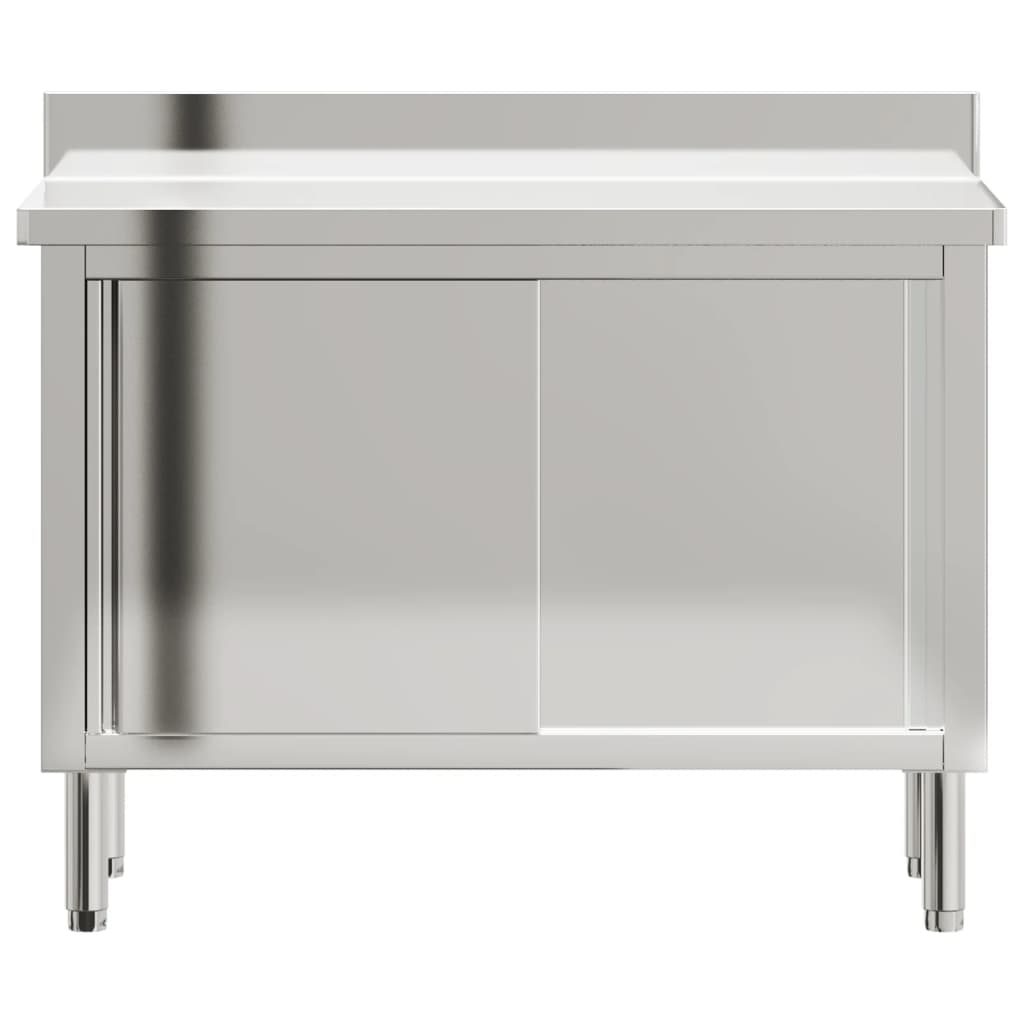 Keukenwerktafel Met Schuifdeuren Roestvrijstaal