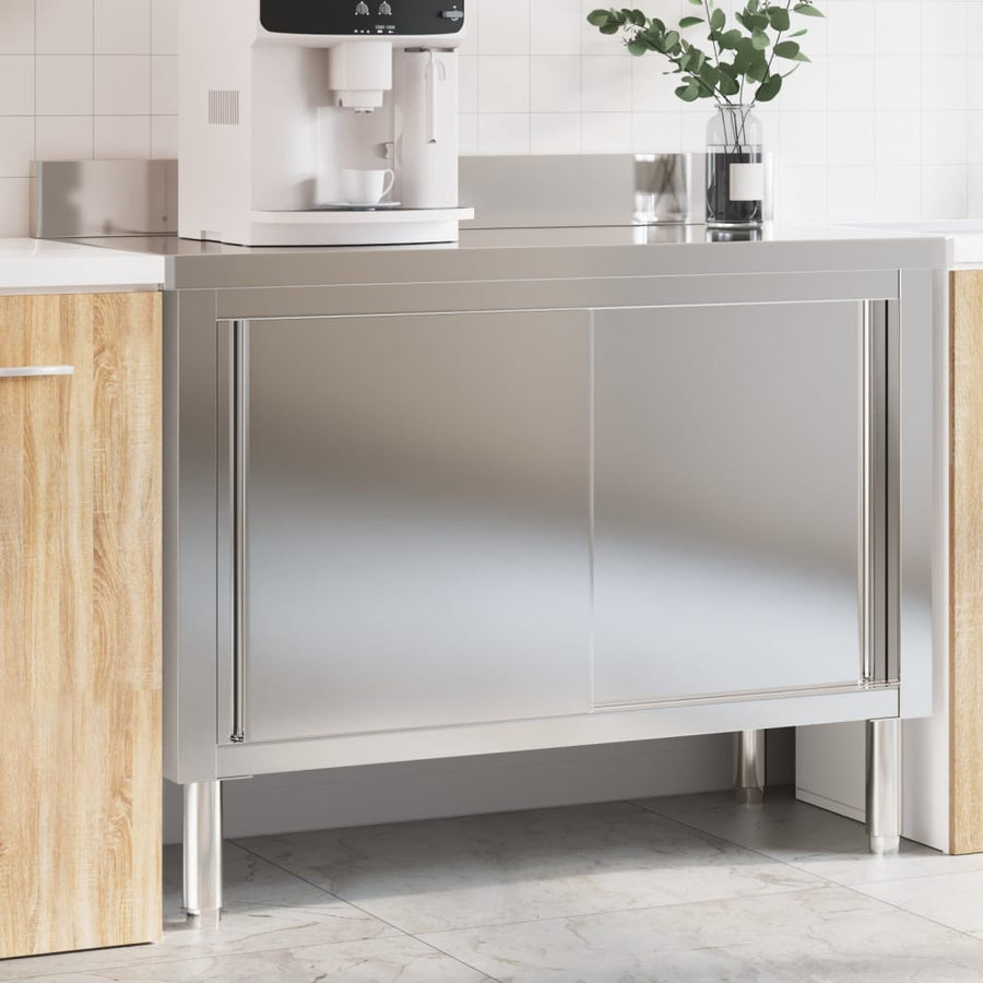 Keukenwerktafel Met Schuifdeuren Roestvrijstaal