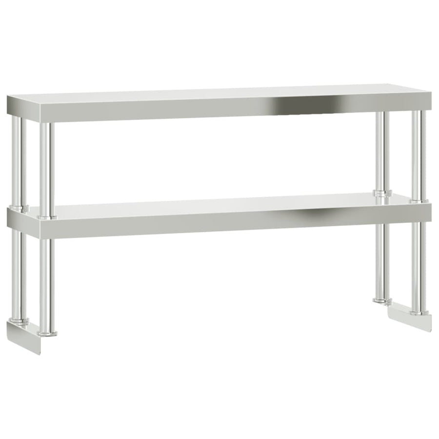 Verhoging Voor Werktafel 2-Laags Roestvrij Staal 110 x 30 x 65 cm