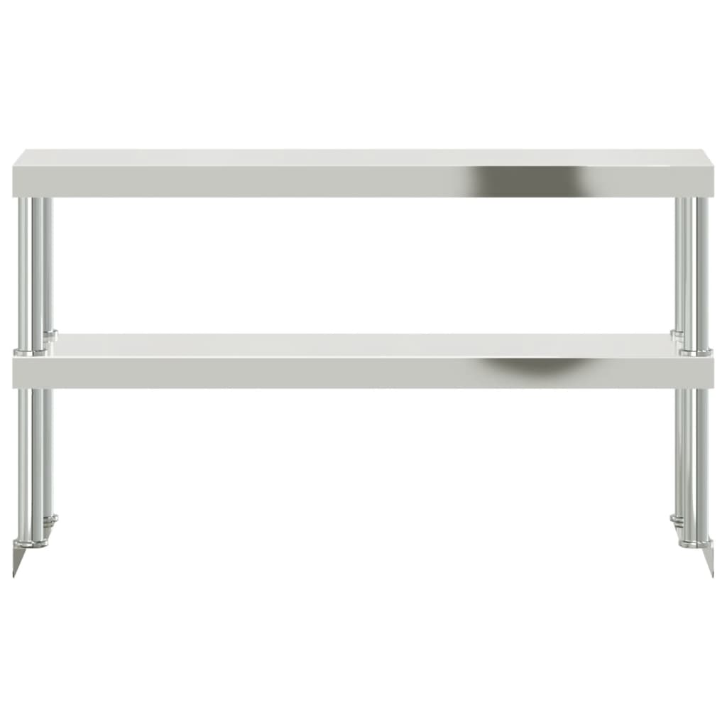 Verhoging Voor Werktafel 2-Laags Roestvrij Staal 110 x 30 x 65 cm