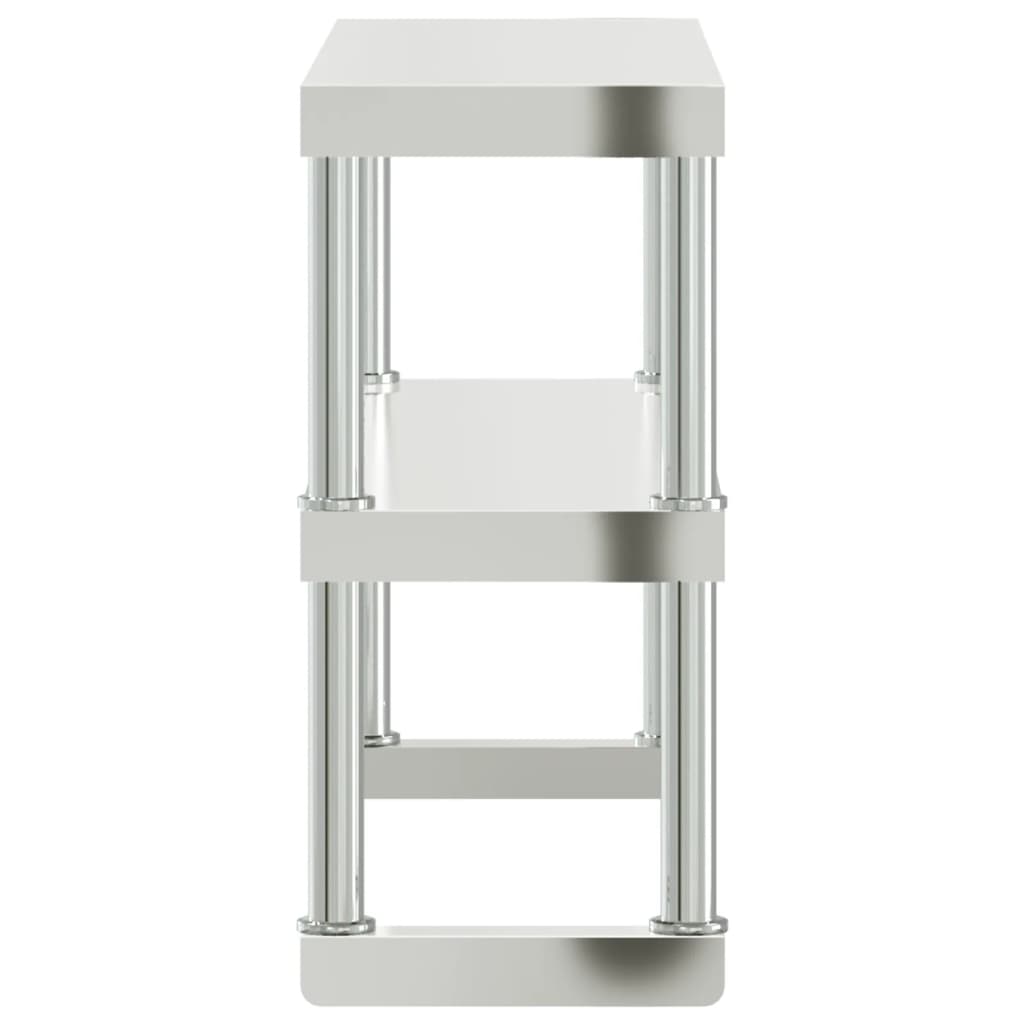 Verhoging Voor Werktafel 2-Laags Roestvrij Staal 110 x 30 x 65 cm