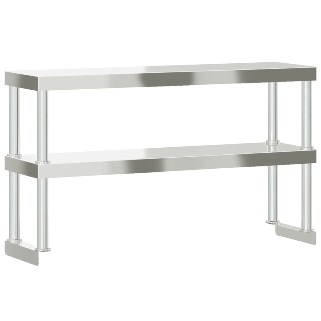 Verhoging Voor Werktafel 2-Laags Roestvrij Staal 110 x 30 x 65 cm