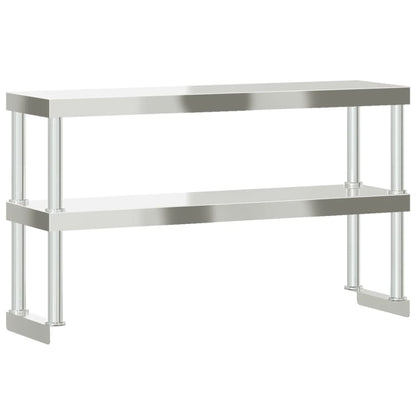 Verhoging Voor Werktafel 2-Laags Roestvrij Staal 110 x 30 x 65 cm