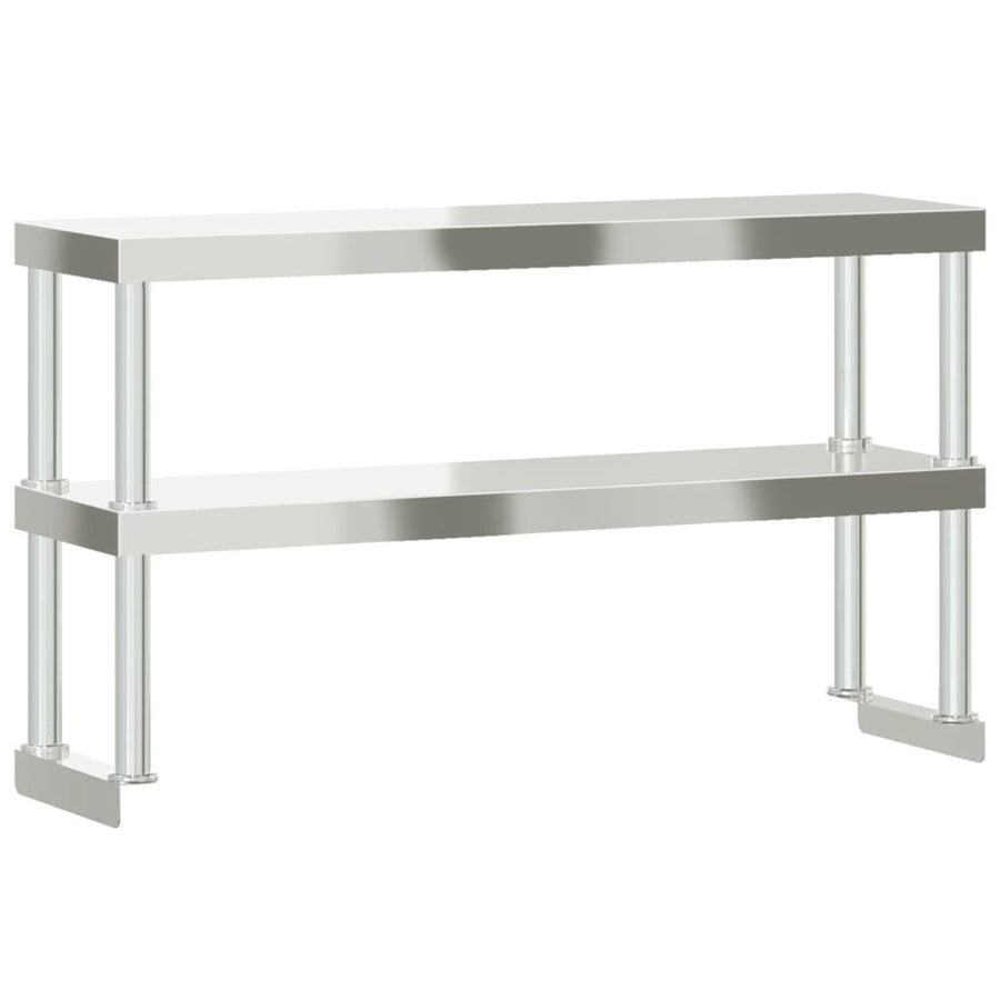 Verhoging Voor Werktafel 2-Laags Roestvrij Staal 110 x 30 x 65 cm