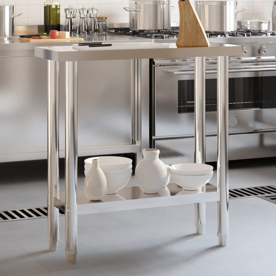 Keukenwerktafel 82,5X30X85 Cm Roestvrij Staal 82.5 x 30 x 85 cm