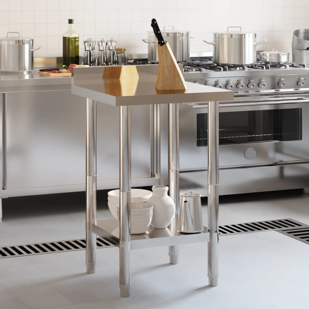 Keukenwerktafel Met Spatscherm 55X55X93 Cm Roestvrij Staal