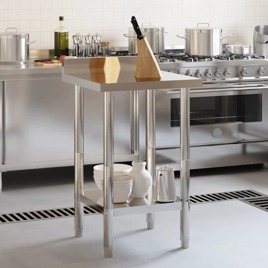 Keukenwerktafel Met Spatscherm 55X55X93 Cm Roestvrij Staal