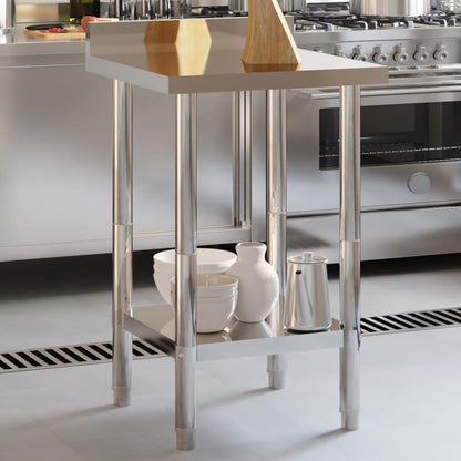 Keukenwerktafel Met Spatscherm 55X55X93 Cm Roestvrij Staal