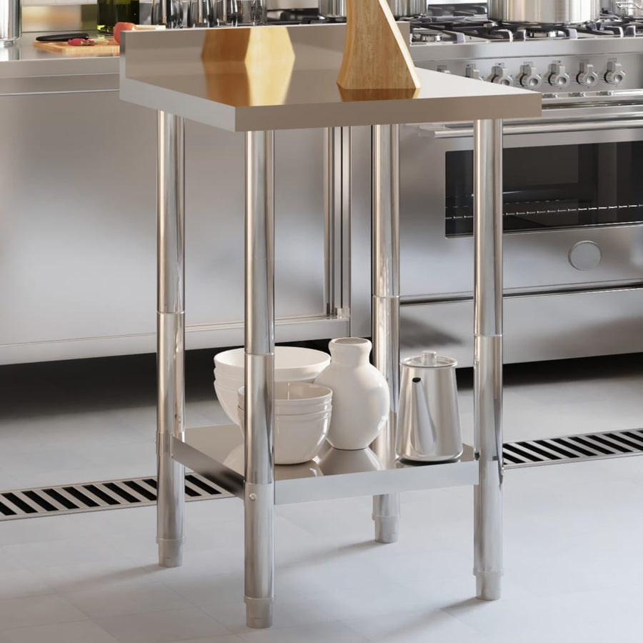 Keukenwerktafel Met Spatscherm 55X55X93 Cm Roestvrij Staal