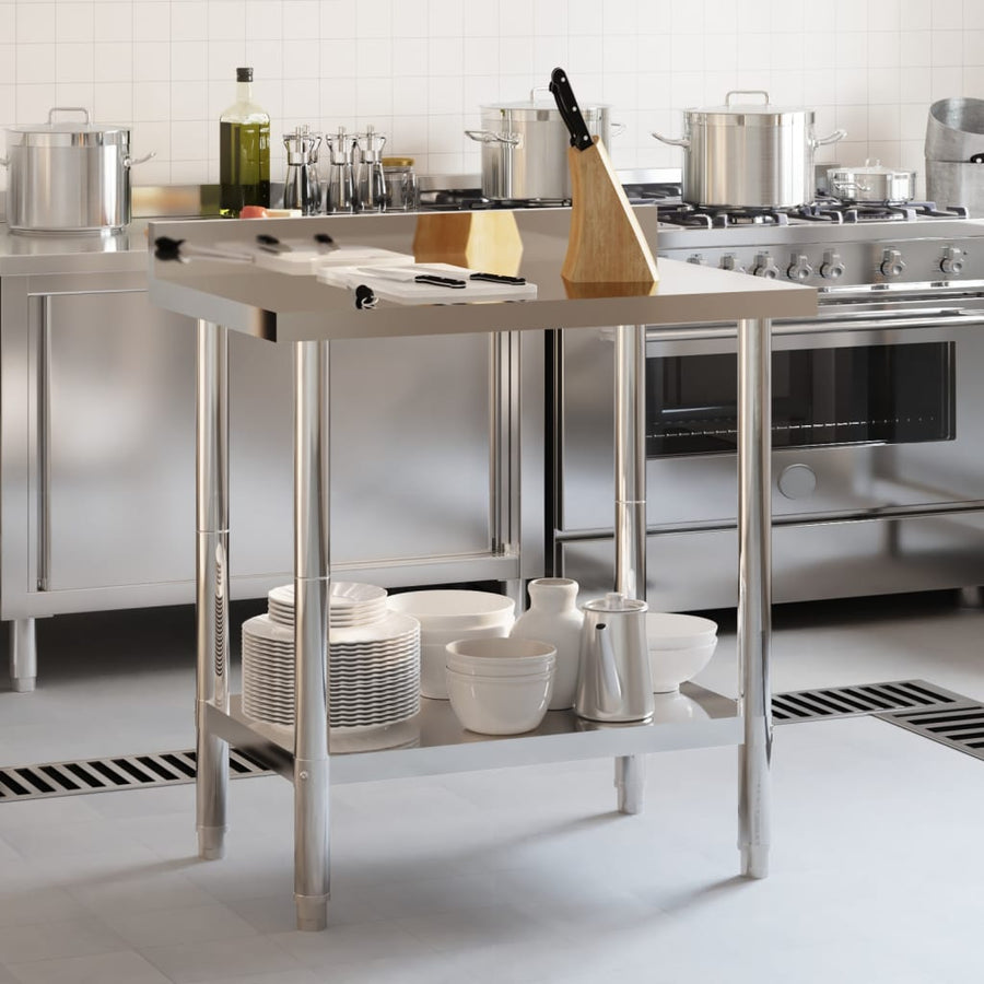 Keukenwerktafel Met Spatscherm 82,5X55X93 Cm Roestvrij Staal