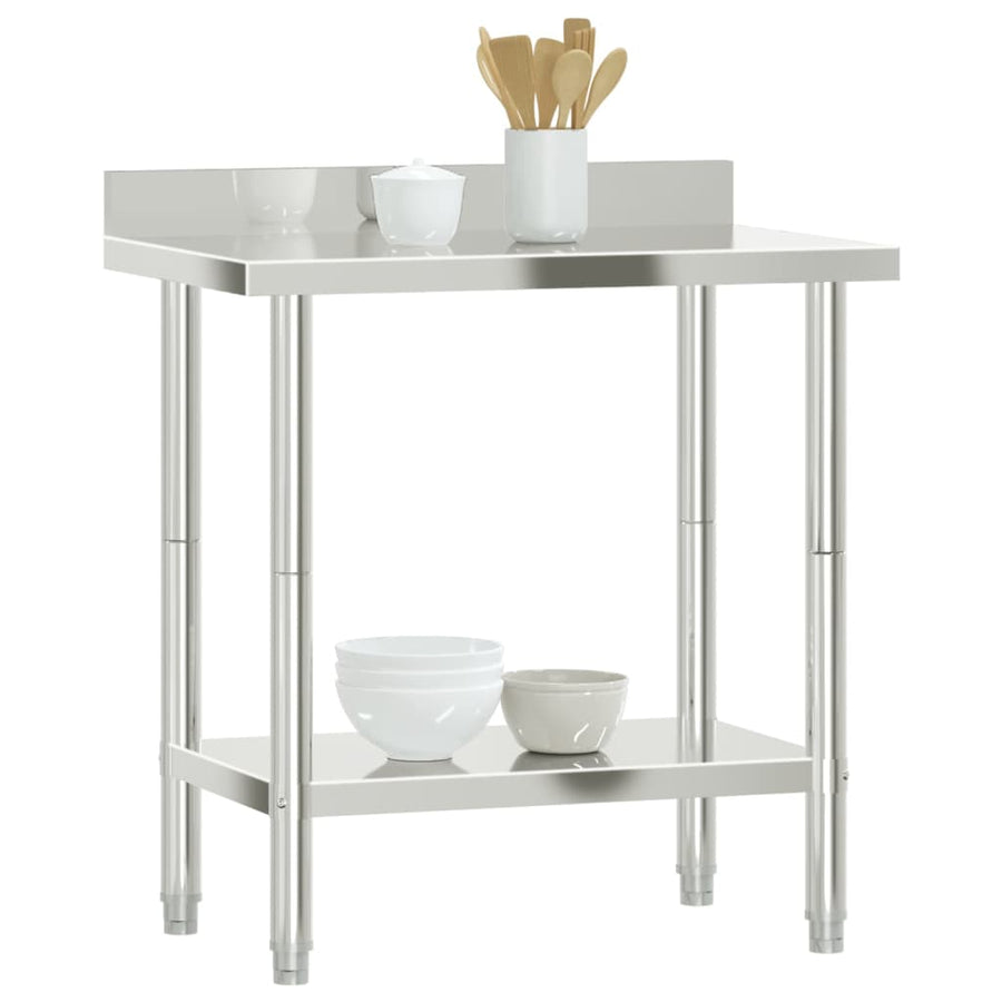 Keukenwerktafel Met Spatscherm 82,5X55X93 Cm Roestvrij Staal