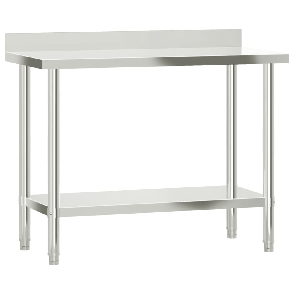Keukenwerktafel Met Spatscherm 110X55X93 Cm Roestvrij Staal