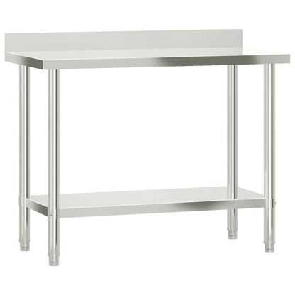 Keukenwerktafel Met Spatscherm 110X55X93 Cm Roestvrij Staal