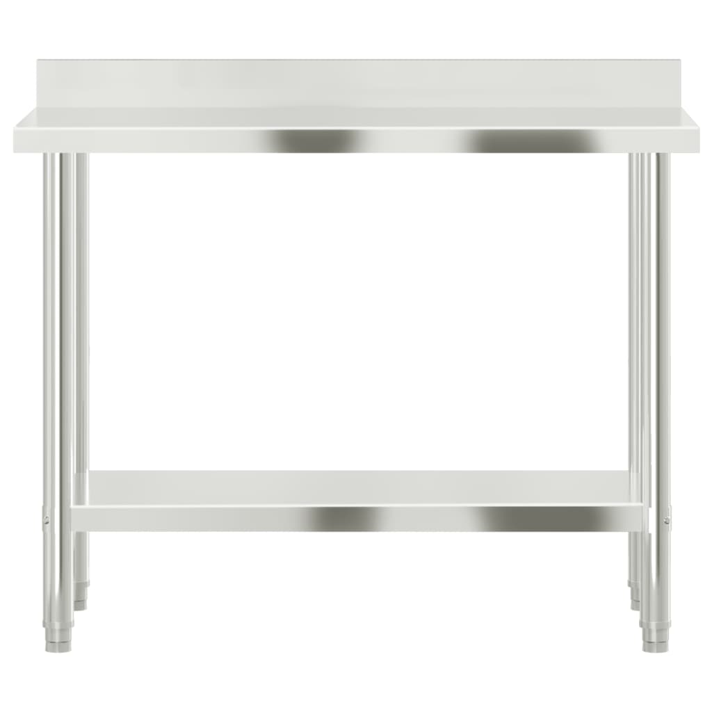 Keukenwerktafel Met Spatscherm 110X55X93 Cm Roestvrij Staal