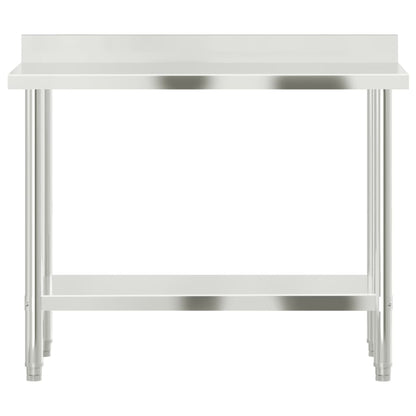 Keukenwerktafel Met Spatscherm 110X55X93 Cm Roestvrij Staal