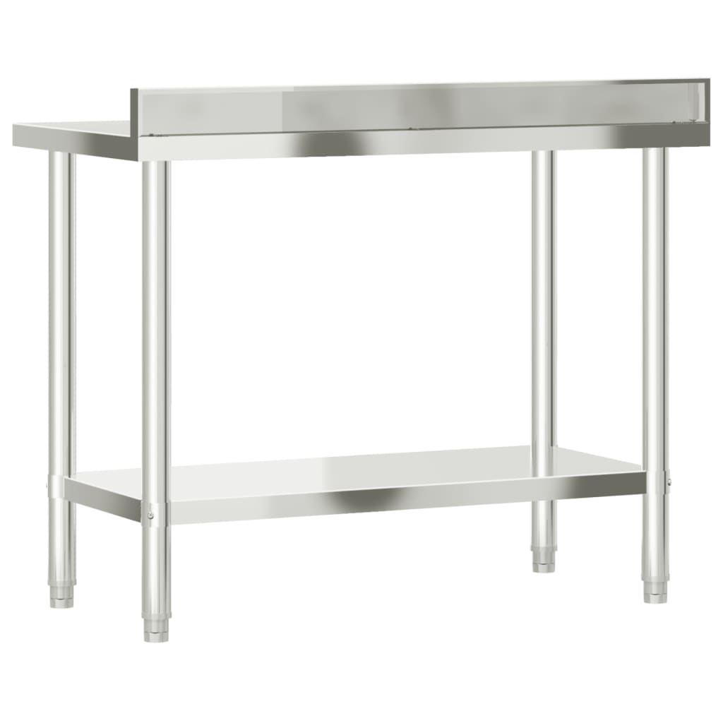 Keukenwerktafel Met Spatscherm 110X55X93 Cm Roestvrij Staal