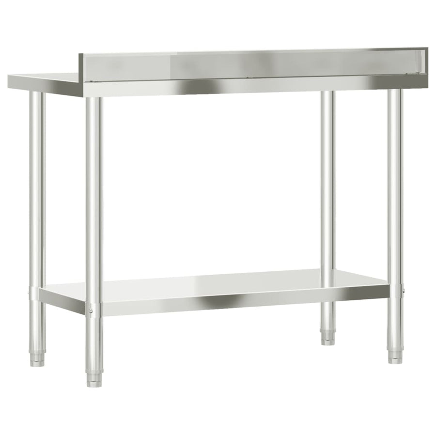 Keukenwerktafel Met Spatscherm 110X55X93 Cm Roestvrij Staal