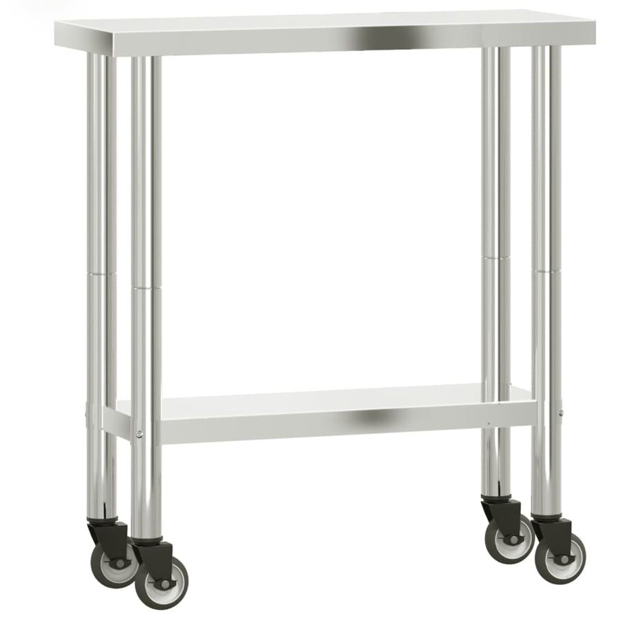 Keukenwerktafel Met Wielen 82,5X30X85 Cm Roestvrij Staal