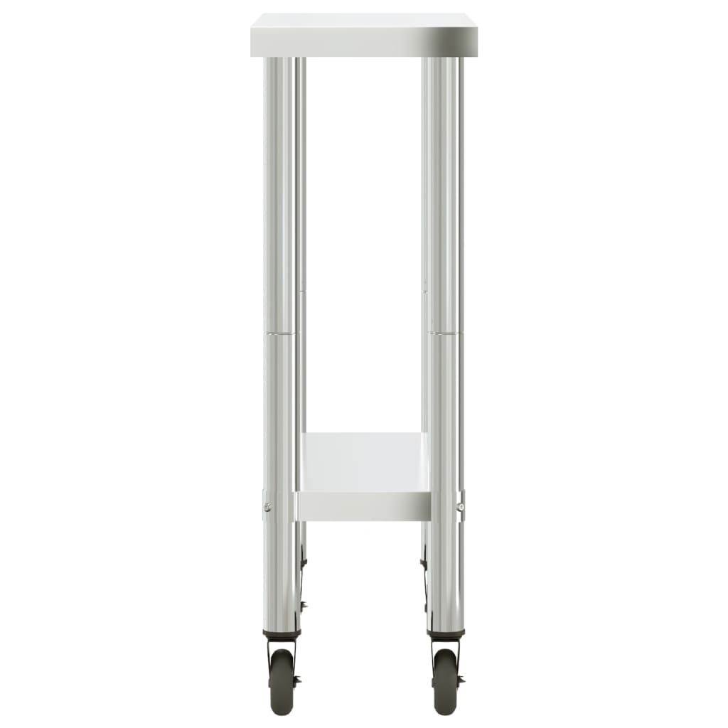 Keukenwerktafel Met Wielen 82,5X30X85 Cm Roestvrij Staal