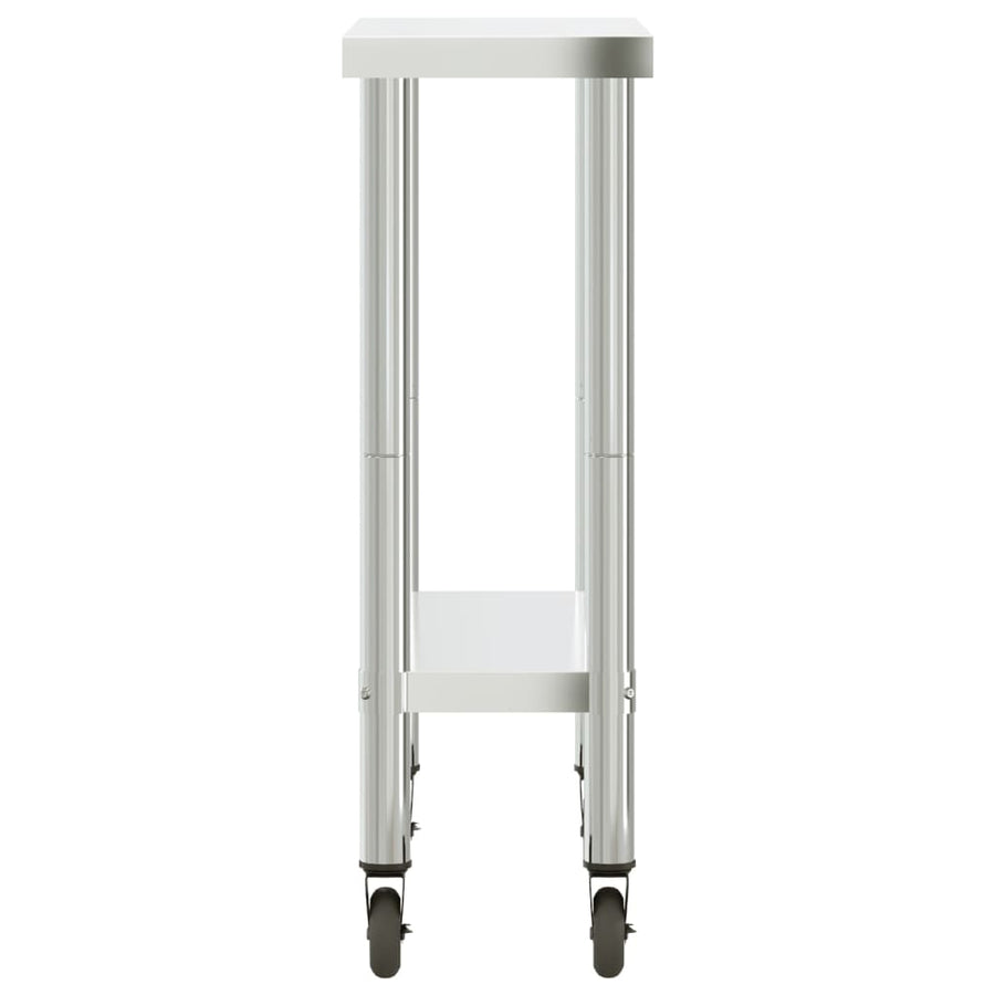 Keukenwerktafel Met Wielen 82,5X30X85 Cm Roestvrij Staal