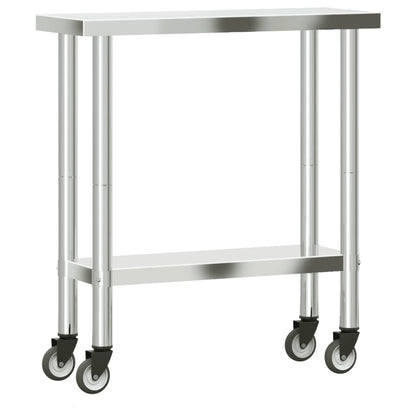 Keukenwerktafel Met Wielen 82,5X30X85 Cm Roestvrij Staal
