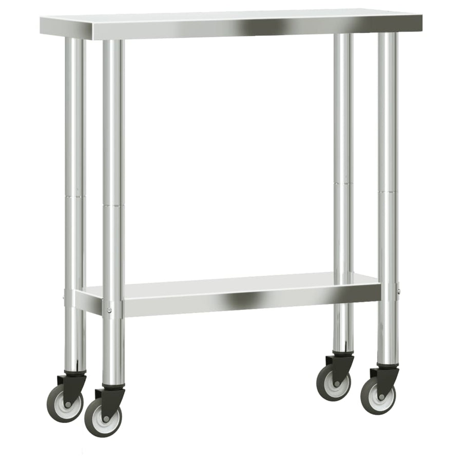 Keukenwerktafel Met Wielen 82,5X30X85 Cm Roestvrij Staal