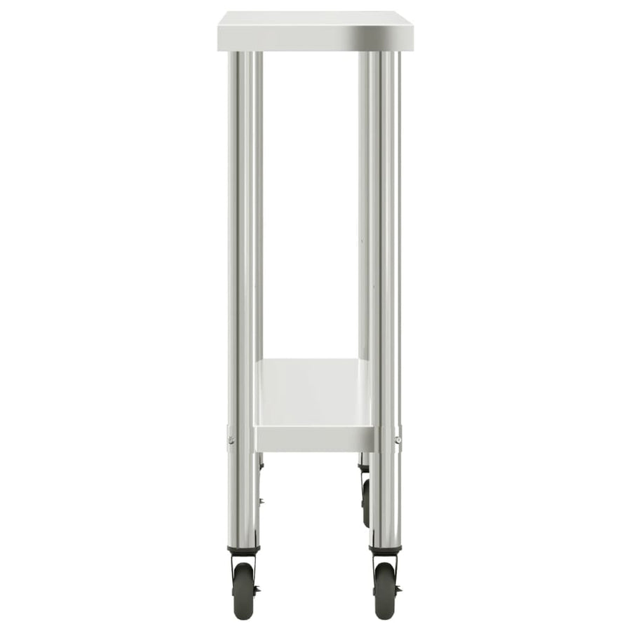 Keukenwerktafel Met Wielen 110X30X85 Cm Roestvrij Staal
