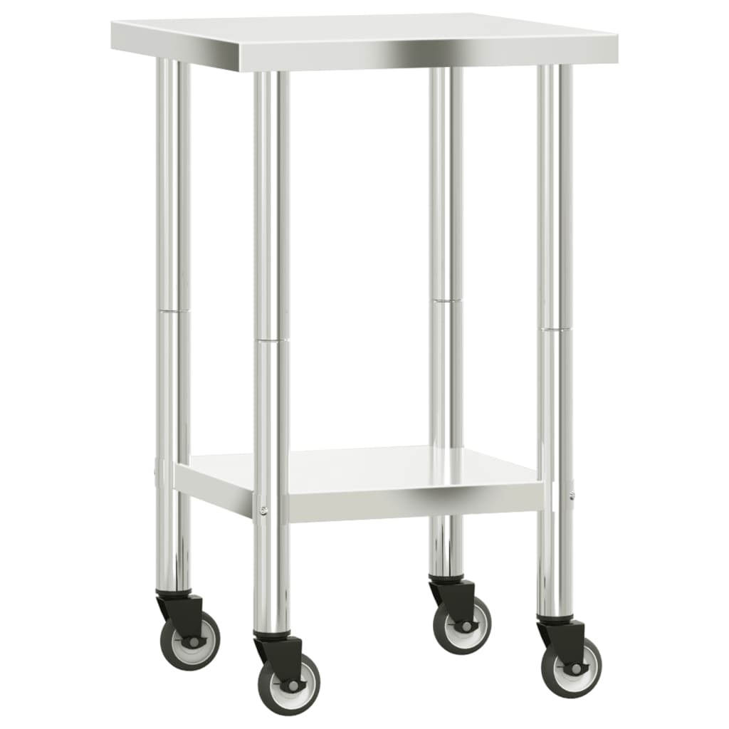 Keukenwerktafel Met Wielen 55X55X85 Cm Roestvrij Staal