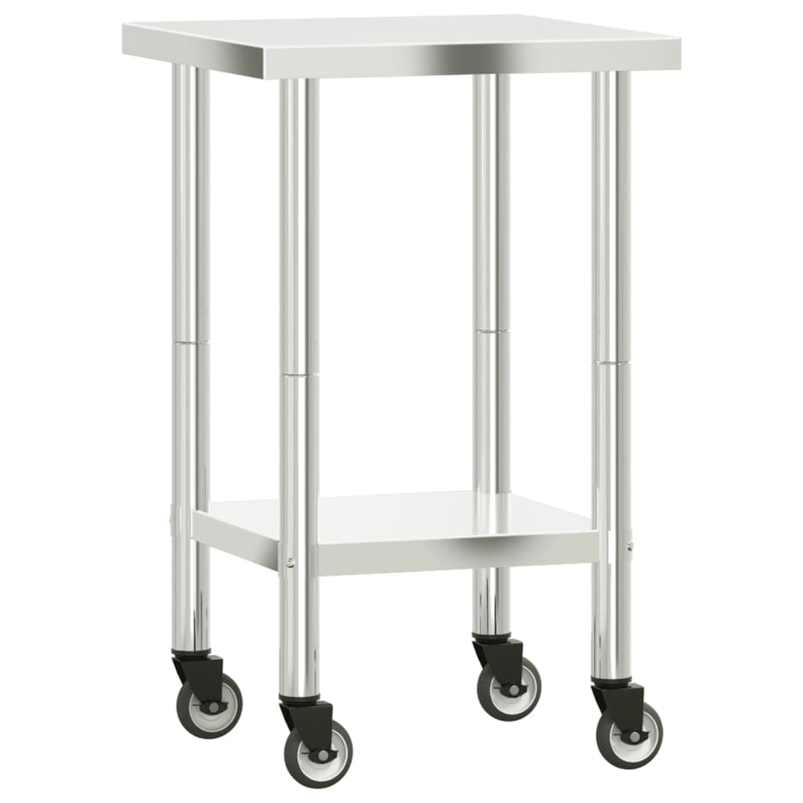 Keukenwerktafel Met Wielen 55X55X85 Cm Roestvrij Staal