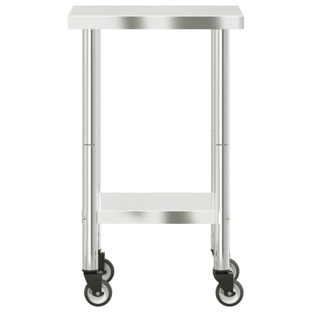 Keukenwerktafel Met Wielen 55X55X85 Cm Roestvrij Staal