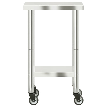 Keukenwerktafel Met Wielen 55X55X85 Cm Roestvrij Staal