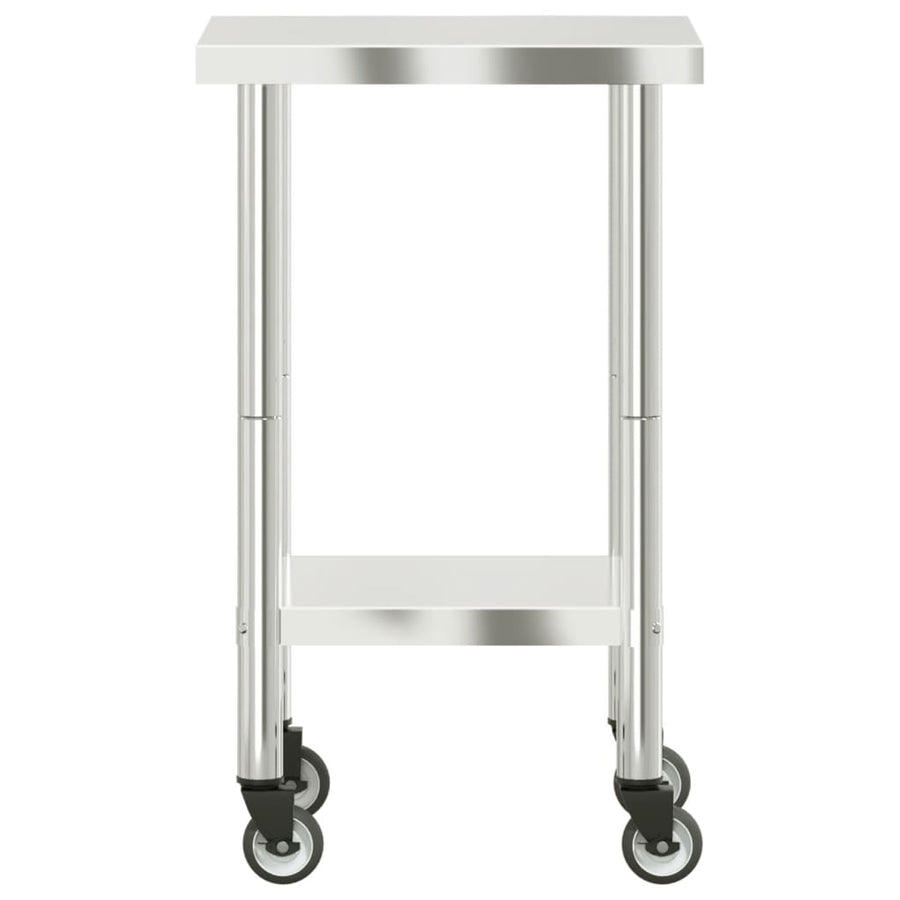 Keukenwerktafel Met Wielen 55X55X85 Cm Roestvrij Staal