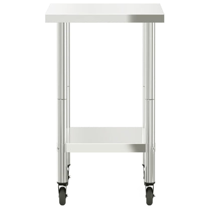 Keukenwerktafel Met Wielen 55X55X85 Cm Roestvrij Staal