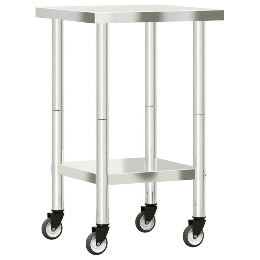Keukenwerktafel Met Wielen 55X55X85 Cm Roestvrij Staal