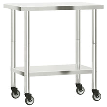 Keukenwerktafel Met Wielen 82,5X55X85 Cm Roestvrij Staal