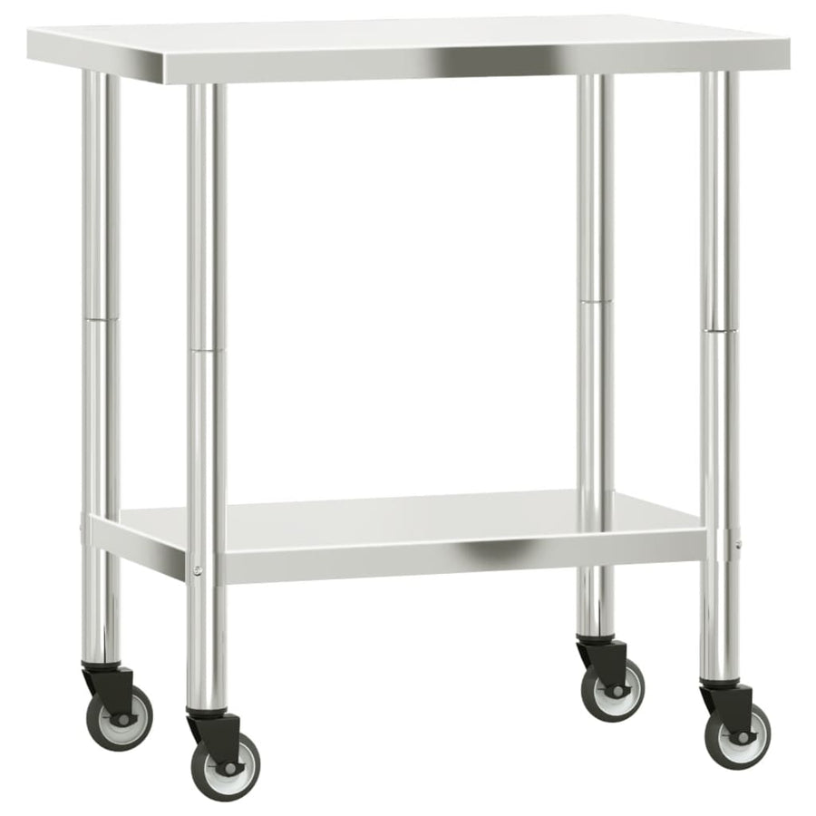Keukenwerktafel Met Wielen 82,5X55X85 Cm Roestvrij Staal