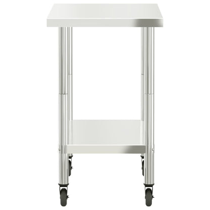 Keukenwerktafel Met Wielen 82,5X55X85 Cm Roestvrij Staal