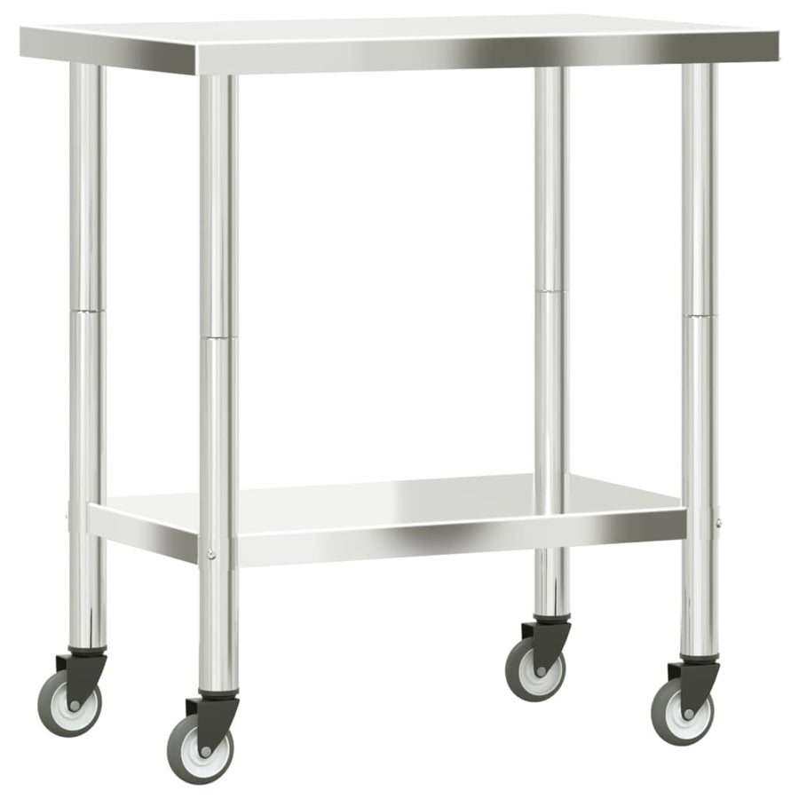 Keukenwerktafel Met Wielen 82,5X55X85 Cm Roestvrij Staal