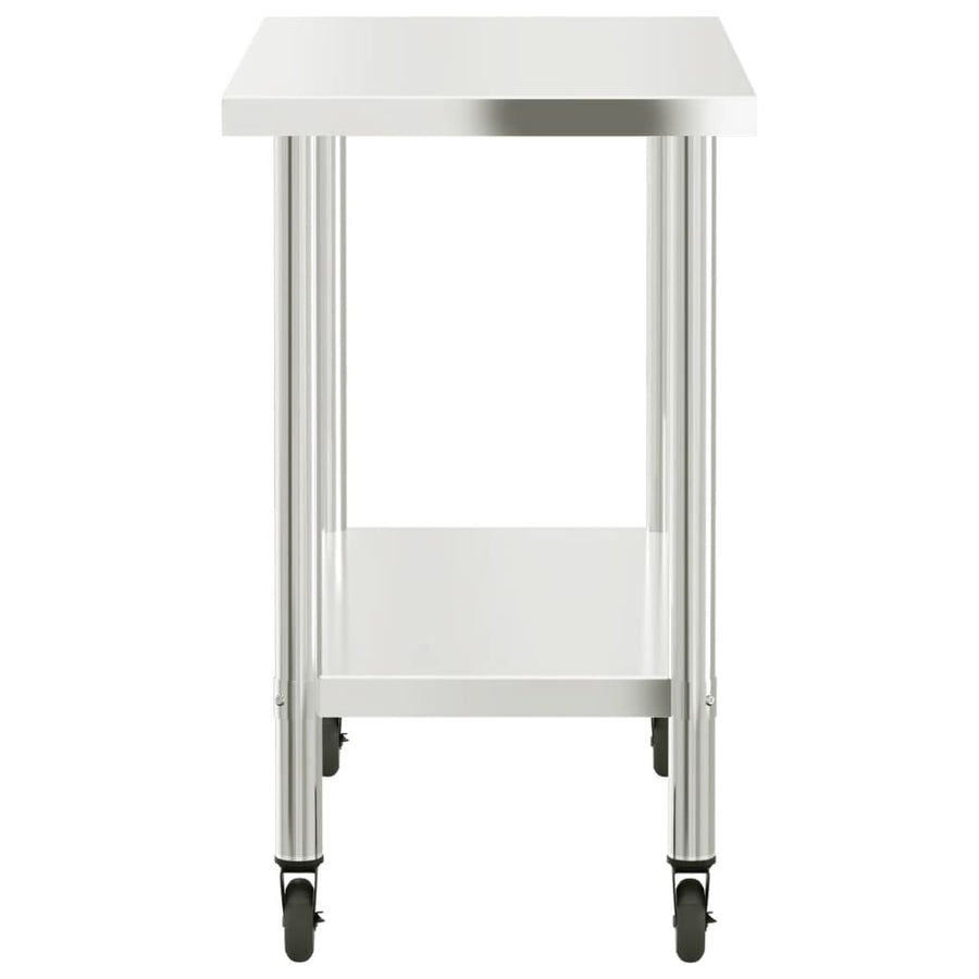 Keukenwerktafel Met Wielen 110X55X85 Cm Roestvrij Staal