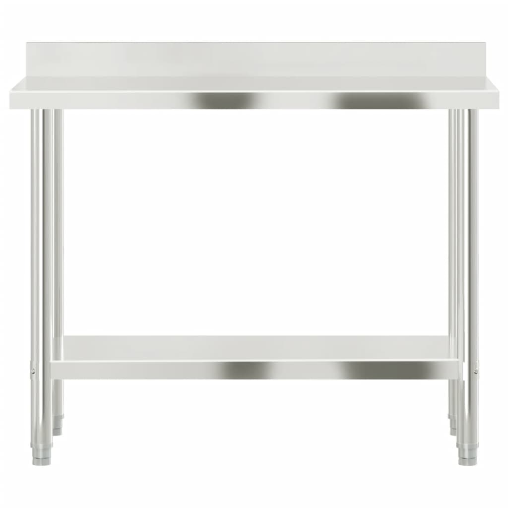 Keukenwerktafel Met Spatscherm 110X55X93 Cm Roestvrij Staal