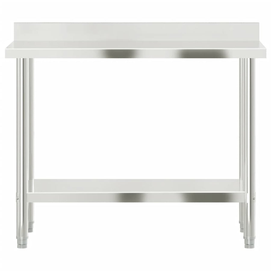 Keukenwerktafel Met Spatscherm 110X55X93 Cm Roestvrij Staal