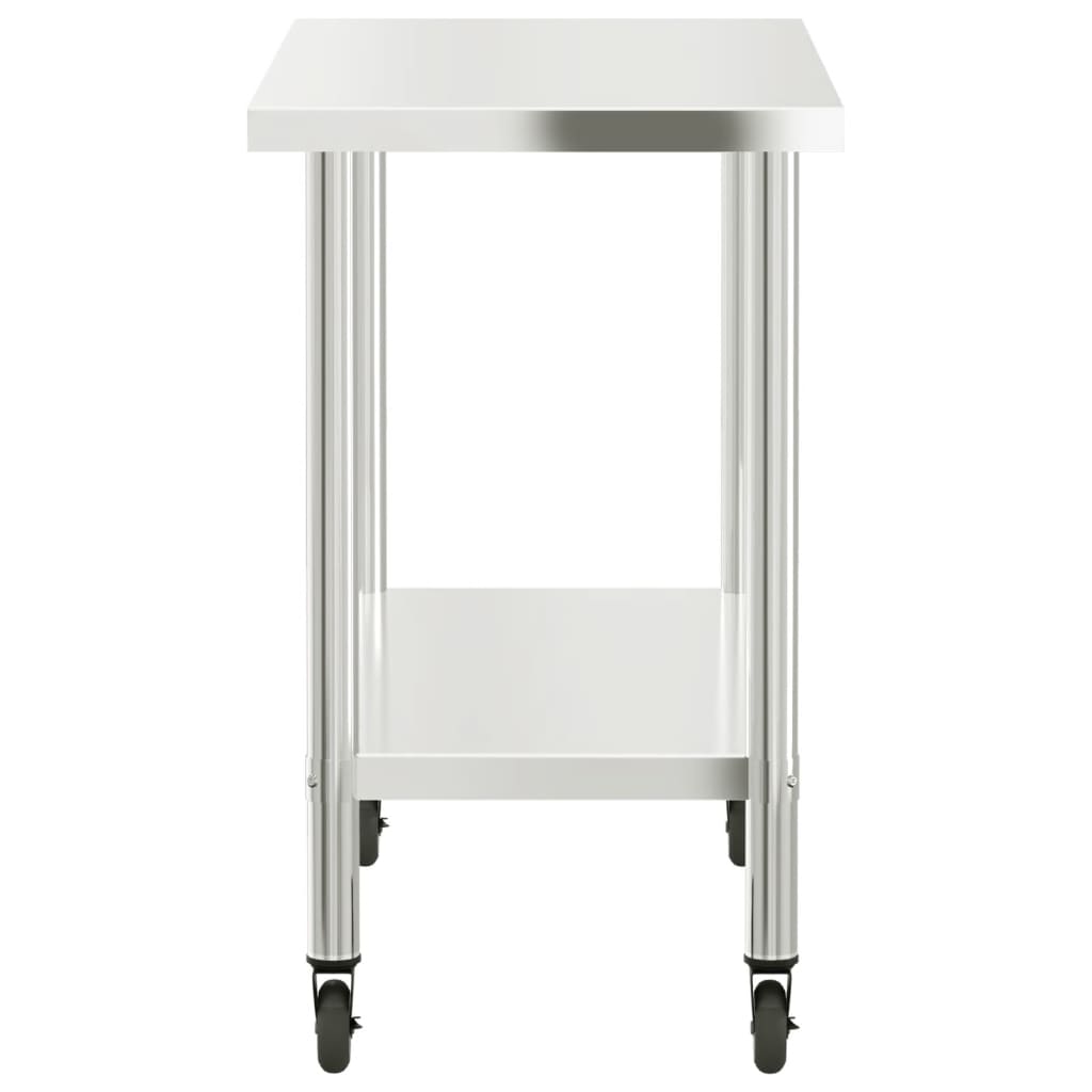 Keukenwerktafel Met Wielen 110X55X85 Cm Roestvrij Staal