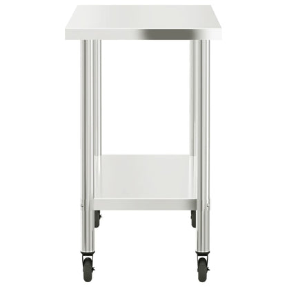 Keukenwerktafel Met Wielen 110X55X85 Cm Roestvrij Staal