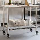 Keukenwerktafel 110x55x85 cm roestvrij staal met wielen